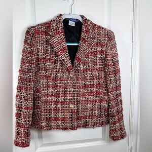 Austin Reed Red and White Tweed Blazer